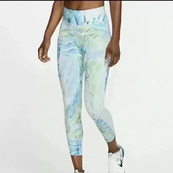 NIKE Blue/green/white/pink tropical print tights in Sz XS | Worn Once - Picture 1 of 8
